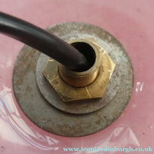 Load image into Gallery viewer, 1950s Scottish VASART Glass Tulip Lamp in Pastel Pink and Peppermint Shades. WORKING
