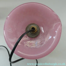 Load image into Gallery viewer, 1950s Scottish VASART Glass Tulip Lamp in Pastel Pink and Peppermint Shades. WORKING
