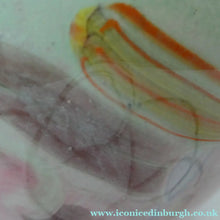 Load image into Gallery viewer, 1950s Scottish VASART Glass Tulip Lamp in Pastel Pink and Peppermint Shades. WORKING
