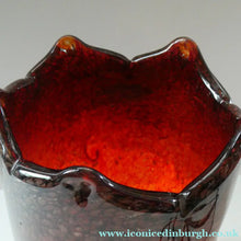 Load image into Gallery viewer, 1950s Scottish VASART Glass Tulip Lamp in Swirly Scarlet Red and Black Shades. WORKING
