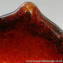 Load image into Gallery viewer, 1950s Scottish VASART Glass Tulip Lamp in Swirly Scarlet Red and Black Shades. WORKING
