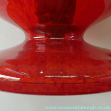 Load image into Gallery viewer, 1950s Scottish VASART Glass Tulip Lamp in Swirly Scarlet Red and Black Shades. WORKING

