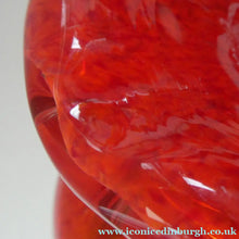 Load image into Gallery viewer, 1950s Scottish VASART Glass Tulip Lamp in Swirly Scarlet Red and Black Shades. WORKING
