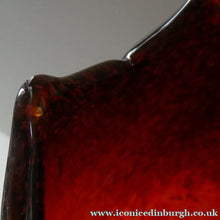 Load image into Gallery viewer, 1950s Scottish VASART Glass Tulip Lamp in Swirly Scarlet Red and Black Shades. WORKING
