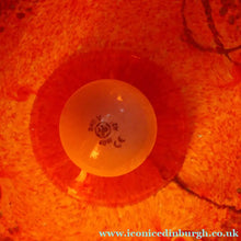 Load image into Gallery viewer, 1950s Scottish VASART Glass Tulip Lamp in Swirly Scarlet Red and Black Shades. WORKING
