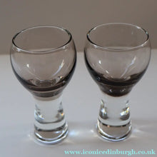 Load image into Gallery viewer, Scottish Glass. 1970s Four Caithness Canisbay Small Peat Space Age Glasses. Plus Lybster Decanter - British Glass
