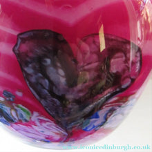 Load image into Gallery viewer, Pink Caithness Cadenza Hearts Glass Vase. Colin Terris Design 1980s
