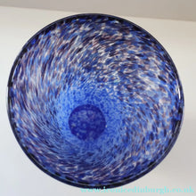 Load image into Gallery viewer, Later 1980s PERTHSHIRE GLASS Art Glass Trumpet Vase. Mottled Blue Glass. 8 1/2 inches in height
