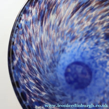 Load image into Gallery viewer, Later 1980s PERTHSHIRE GLASS Art Glass Trumpet Vase. Mottled Blue Glass. 8 1/2 inches in height
