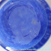 Load image into Gallery viewer, Later 1980s PERTHSHIRE GLASS Art Glass Trumpet Vase. Mottled Blue Glass. 8 1/2 inches in height
