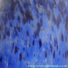Load image into Gallery viewer, Later 1980s PERTHSHIRE GLASS Art Glass Trumpet Vase. Mottled Blue Glass. 8 1/2 inches in height
