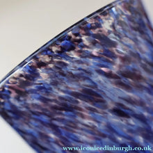 Load image into Gallery viewer, Later 1980s PERTHSHIRE GLASS Art Glass Trumpet Vase. Mottled Blue Glass. 8 1/2 inches in height

