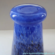 Load image into Gallery viewer, Later 1980s PERTHSHIRE GLASS Art Glass Trumpet Vase. Mottled Blue Glass. 8 1/2 inches in height
