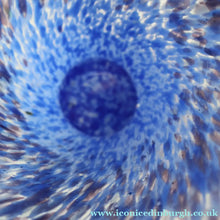 Load image into Gallery viewer, Later 1980s PERTHSHIRE GLASS Art Glass Trumpet Vase. Mottled Blue Glass. 8 1/2 inches in height
