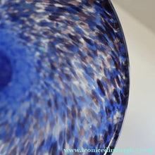 Load image into Gallery viewer, Later 1980s PERTHSHIRE GLASS Art Glass Trumpet Vase. Mottled Blue Glass. 8 1/2 inches in height
