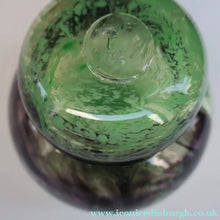 Load image into Gallery viewer, Later 1990s PERTHSHIRE GLASS Art Glass Lidded Ginger Jar. Mottled Green with Dark Purple Swirls
