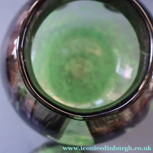 Load image into Gallery viewer, Later 1990s PERTHSHIRE GLASS Art Glass Lidded Ginger Jar. Mottled Green with Dark Purple Swirls
