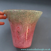 Load image into Gallery viewer, SCOTTISH GLASS by VASART. Fine 1950s Vintage Large Art Glass Vase, 1950s. 7 1/2 inches in height. Etched signature
