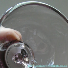 Load image into Gallery viewer, PAIR of Caithness CANISBAY LARGE Amethyst Coloured Wine Glasses. Space Age Shape. 5 3/4 inches in height
