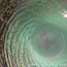 Load image into Gallery viewer, SCOTTISH GLASS. Collectable Small PAIR of 1930s Monart Bowls. Aqua with Silver Aventurine (G)

