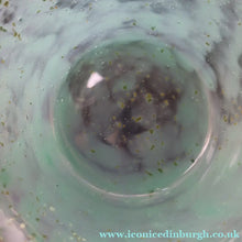 Load image into Gallery viewer, SCOTTISH GLASS. Collectable Small PAIR of 1930s Monart Bowls. Aqua with Silver Aventurine (H)
