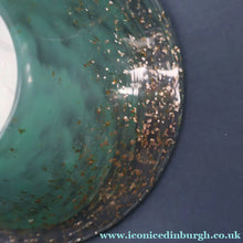 Load image into Gallery viewer, SCOTTISH GLASS. Collectable Small PAIR of 1930s Monart Bowls. Aqua with Silver Aventurine (H)
