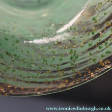 Load image into Gallery viewer, SCOTTISH GLASS. Collectable Small PAIR of 1930s Monart Bowls. Aqua with Silver Aventurine (H)
