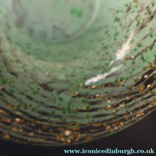 Load image into Gallery viewer, SCOTTISH GLASS. Collectable Small PAIR of 1930s Monart Bowls. Aqua with Silver Aventurine (H)
