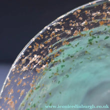 Load image into Gallery viewer, SCOTTISH GLASS. Collectable Small PAIR of 1930s Monart Bowls. Aqua with Silver Aventurine (I)
