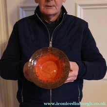 Load image into Gallery viewer, SCOTTISH GLASS. Fabulous 1920s Antique Monart Shallow Bowl with Rim. 7 1/4 inches
