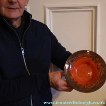 Load image into Gallery viewer, SCOTTISH GLASS. Fabulous 1920s Antique Monart Shallow Bowl with Rim. 7 1/4 inches
