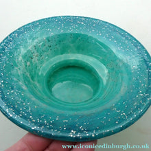 Load image into Gallery viewer, SCOTTISH GLASS. Fabulous 1920s Antique Scottish Monart Shallow Bowl with Rim. 5 3/4 inches
