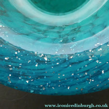 Load image into Gallery viewer, SCOTTISH GLASS. Fabulous 1920s Antique Scottish Monart Shallow Bowl with Rim. 5 3/4 inches
