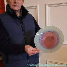 Load image into Gallery viewer, SCOTTISH GLASS. Fabulous Scottish VASART Shallow Bowl with Rim. 9 3/4 inches diameter
