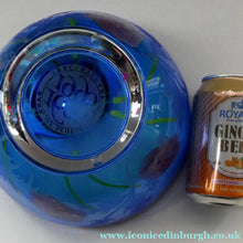 Load image into Gallery viewer, Fine Caithness Glass Bowl; etched thistles &amp; floral design. Bank of Scotland Tercentenary 1995
