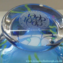 Load image into Gallery viewer, Fine Caithness Glass Bowl; etched thistles &amp; floral design. Bank of Scotland Tercentenary 1995
