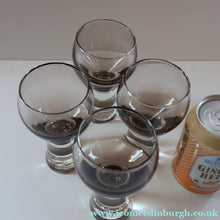 Load image into Gallery viewer, FOUR Caithness CANISBAY LARGE Peat Coloured Wine Glasses. Space Age Shape. 5 1/4 inches in height
