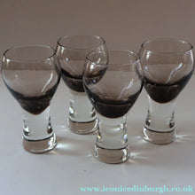 Load image into Gallery viewer, FOUR Caithness CANISBAY LARGE Peat Coloured Wine Glasses. Space Age Shape. 5 1/4 inches in height
