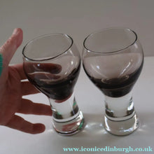 Load image into Gallery viewer, FOUR Caithness CANISBAY LARGE Peat Coloured Wine Glasses. Space Age Shape. 5 1/4 inches in height
