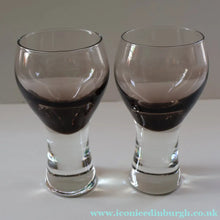 Load image into Gallery viewer, FOUR Caithness CANISBAY LARGE Peat Coloured Wine Glasses. Space Age Shape. 5 1/4 inches in height
