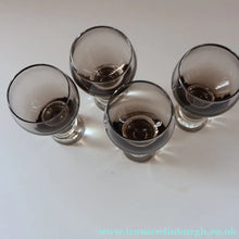 Load image into Gallery viewer, FOUR Caithness CANISBAY LARGE Peat Coloured Wine Glasses. Space Age Shape. 5 1/4 inches in height
