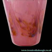 Load image into Gallery viewer, Genuine MONART Scottish Glass. Vintage Art Glass Vase, 1930s. Unusual Sugar Pink Shades. 8 inches

