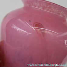 Load image into Gallery viewer, Genuine MONART Scottish Glass. Vintage Art Glass Vase, 1930s. Unusual Sugar Pink Shades. 8 inches

