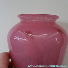 Load image into Gallery viewer, Genuine MONART Scottish Glass. Vintage Art Glass Vase, 1930s. Unusual Sugar Pink Shades. 8 inches
