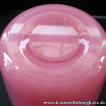 Load image into Gallery viewer, 1930s Tall Scottish Monart Glass Vase. Pink with Gold Aventurine1930s Pink MONART Glass Vase. OE VIII Shape
