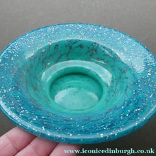 Load image into Gallery viewer, SCOTTISH GLASS. Fabulous 1920s Antique Scottish Monart Shallow Bowl with Rim. 5 3/4 inches
