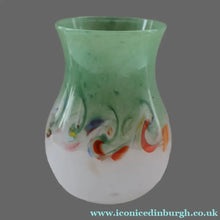 Load image into Gallery viewer, SCOTTISH GLASS: Large 1950s VASART Glass Vase of Bulbous Shape with Tutti-Frutti Swirls
