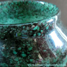 Load image into Gallery viewer, Large Green Monart Glass Vase with Black Flecks and Gold Aventurine. 9 3/4 inches
