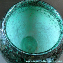 Load image into Gallery viewer, Large Green Monart Glass Vase with Black Flecks and Gold Aventurine. 9 3/4 inches
