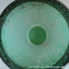 Load image into Gallery viewer, Large Green Monart Glass Vase with Black Flecks and Gold Aventurine. 9 3/4 inches
